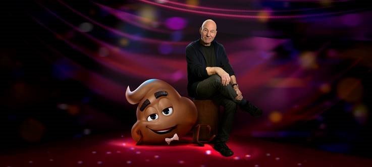 Meet The Emoji Movie’s Poop Played By Patrick Stewart